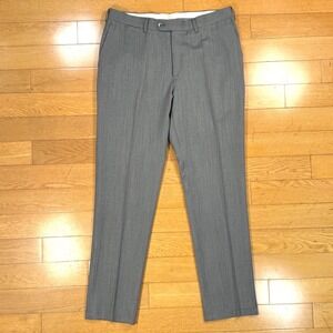 Suitsupply 34x30 Grey Herringbone 100% Virgin Wool Dress Pants Trousers